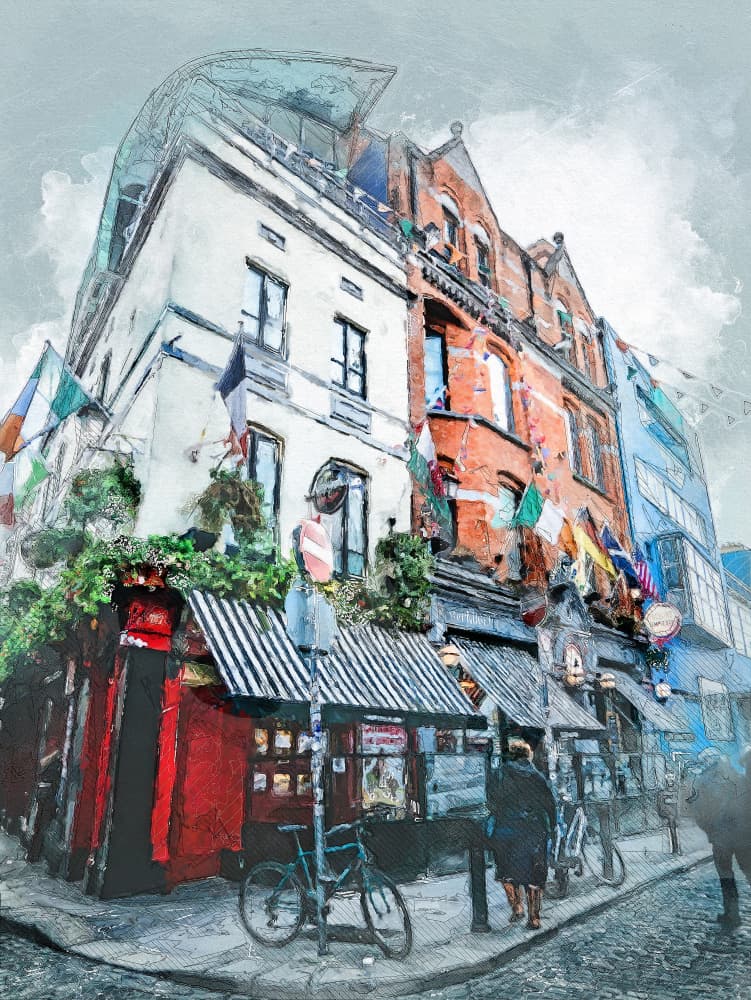 Vibrant Street Corner by Justyna Jaszke — canvas wall art