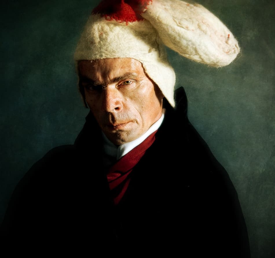 Mysterious Man In Bunny Hat by Svetlana Melik-Nubarova — canvas wall art