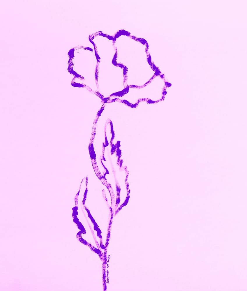 Lavender Blossom Sketch by Santhosh ch — canvas wall art