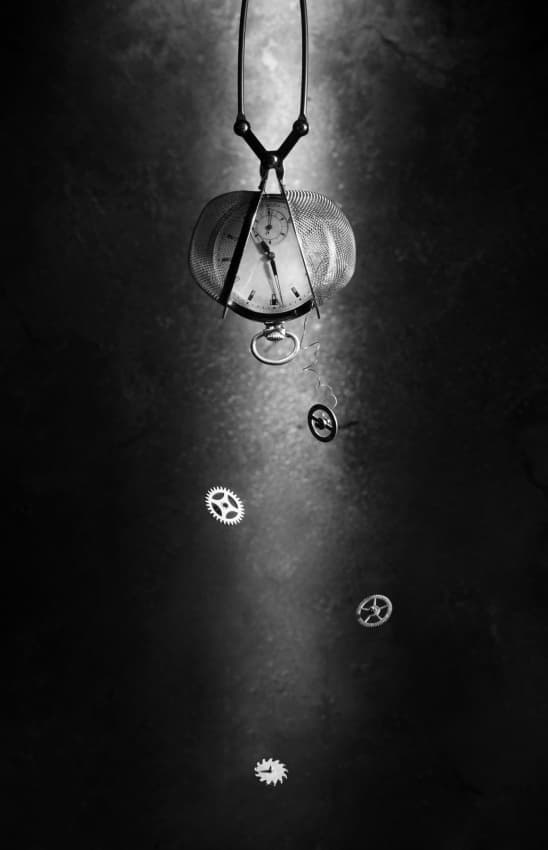 Falling Watch Gears by Victoria Glinka — canvas wall art