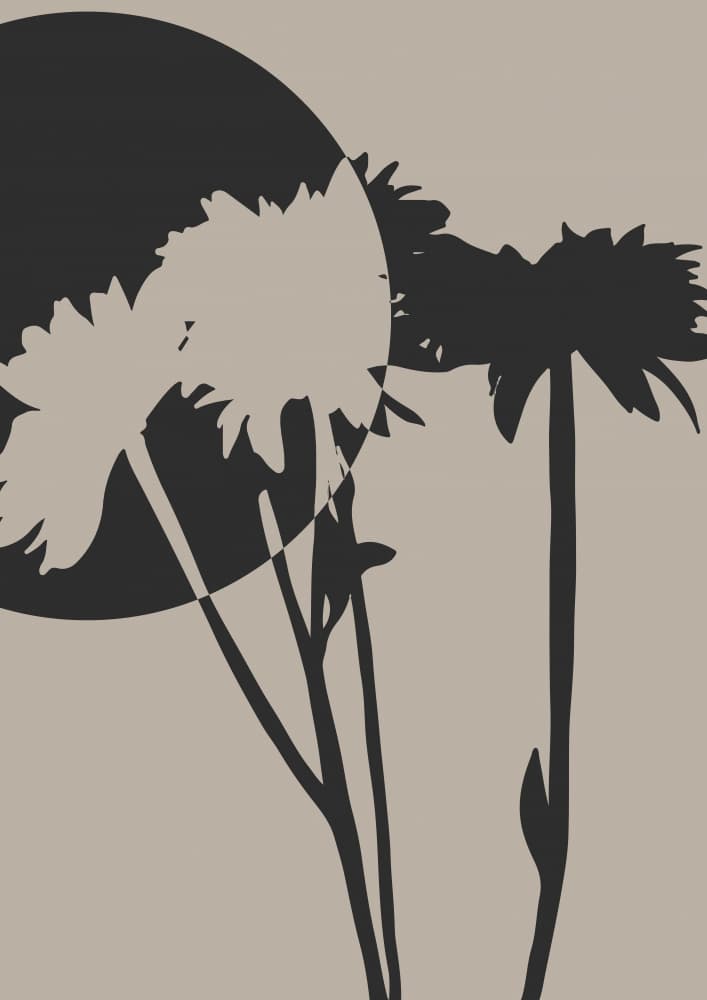 Botanical Moon Shadows by Eda Ünsoy — canvas wall art