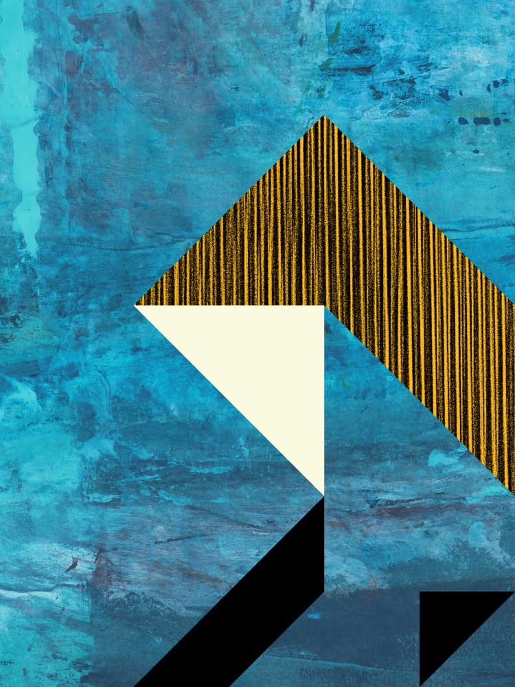 Blue and Gold Geometry by Petr Strnad — canvas wall art
