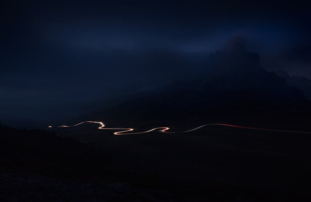 Winding Mountain Lights by Peter Svoboda MQEP — canvas wall art