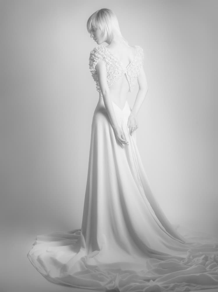 Elegant Woman White Gown by Yuri Shevchenko — canvas wall art