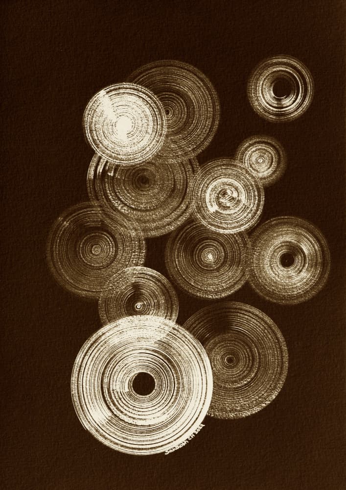 Concentric Dark Circles by Santhosh ch — canvas wall art