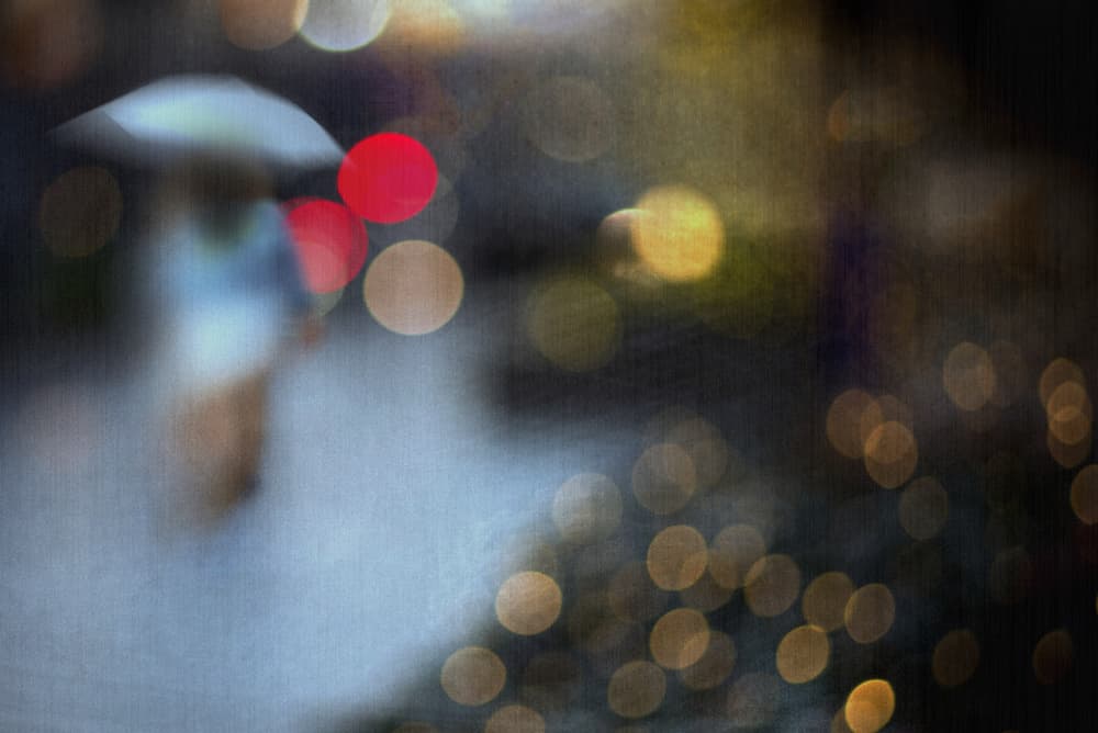 Rainy Night Umbrella by Teruhiko Tsuchida — canvas wall art