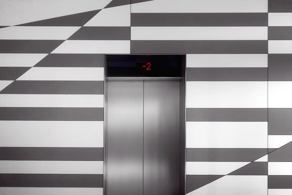 Geometric Elevator Doors by Hans-Wolfgang Hawerkamp — canvas wall art