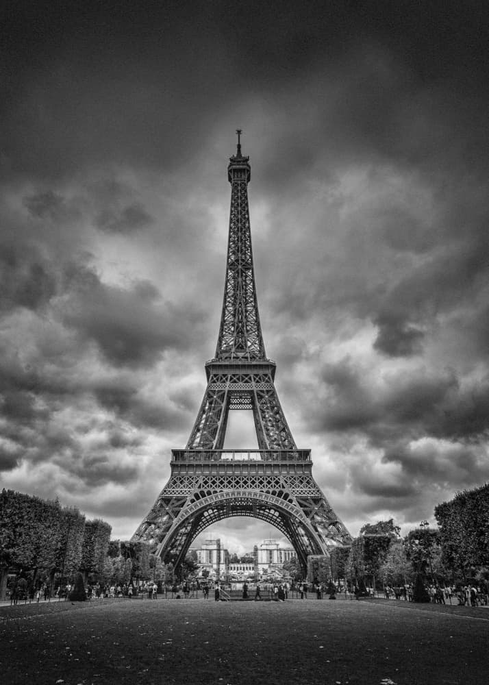 Eiffel Tower Stormy Sky by Juan Pablo de Miguel — canvas wall art