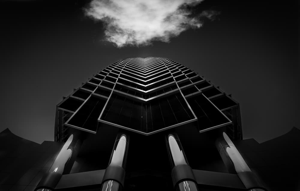 Dramatic City Tower by Khalid Jamal — canvas wall art