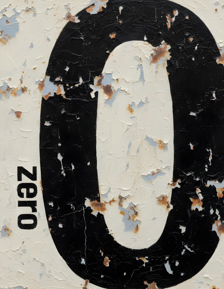 Weathered Number Zero by HUGO — canvas wall art