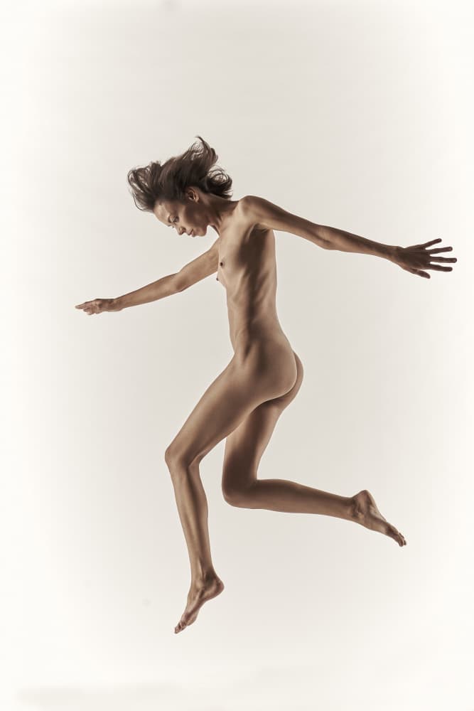 Graceful Nude Leap by Markus Huber — canvas wall art