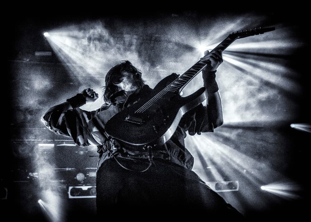 Intense Guitar Performance by Anders Samuelsson — canvas wall art