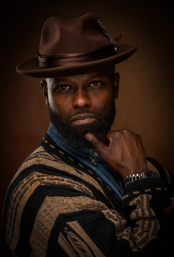 Confident Man in Fedora by Emma Zhao — canvas wall art