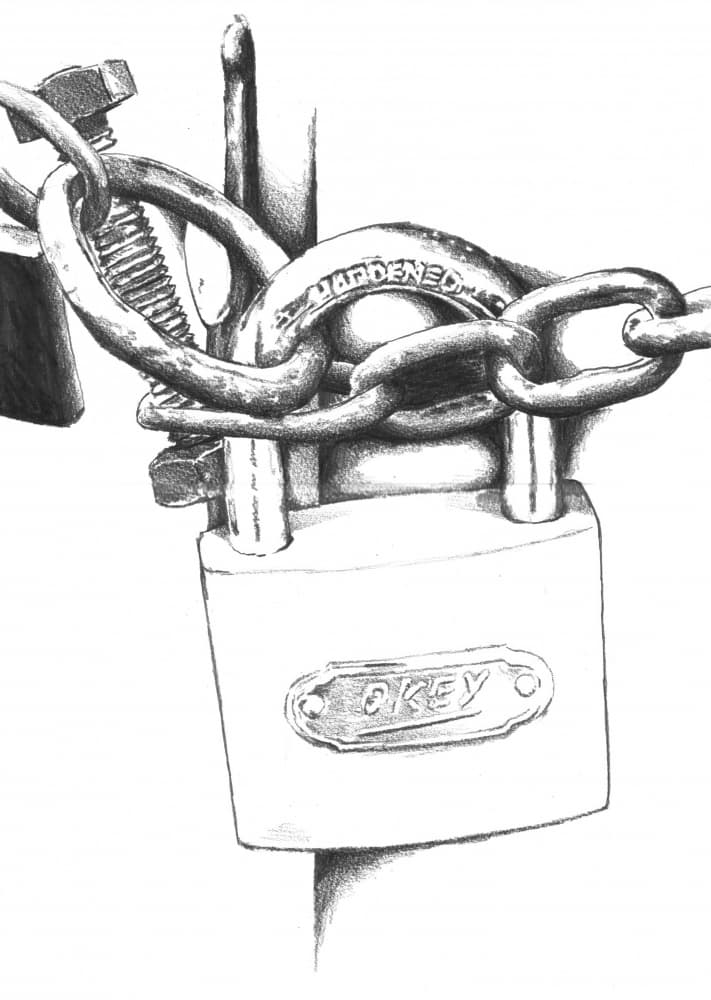 Secure Padlocks Chain by Kulik — canvas wall art