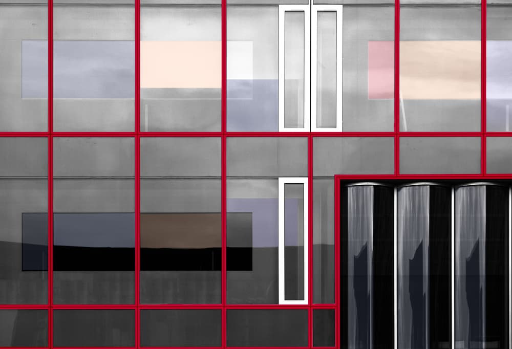 Geometric Red Grid by Harry Verschelden — canvas wall art