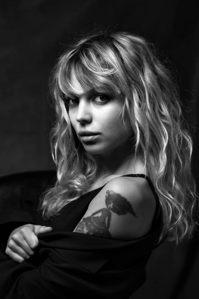 Dramatic Blonde Gaze by Ruth Franke — canvas wall art