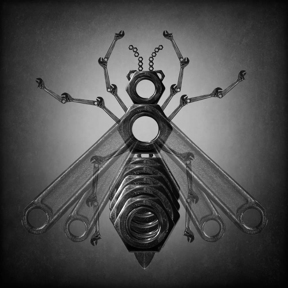 Mechanical Metal Bee by Victoria Glinka — canvas wall art