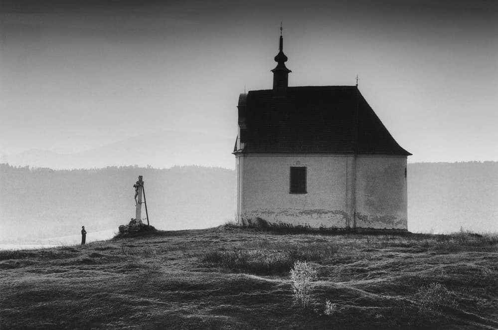Hilltop Chapel And Figure by Peter Hrabinsky — canvas wall art