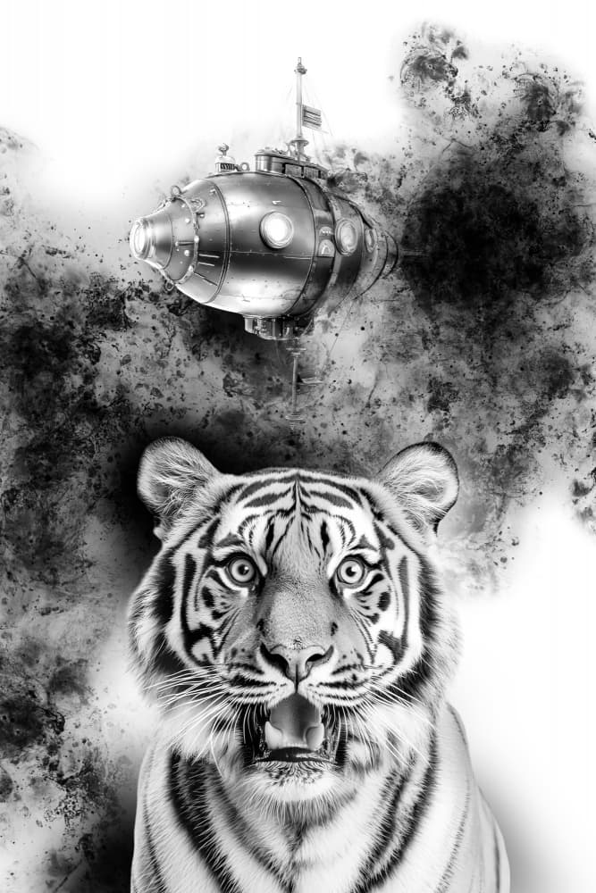 Tiger Submarine Fantasy by Rafal Kulik — canvas wall art