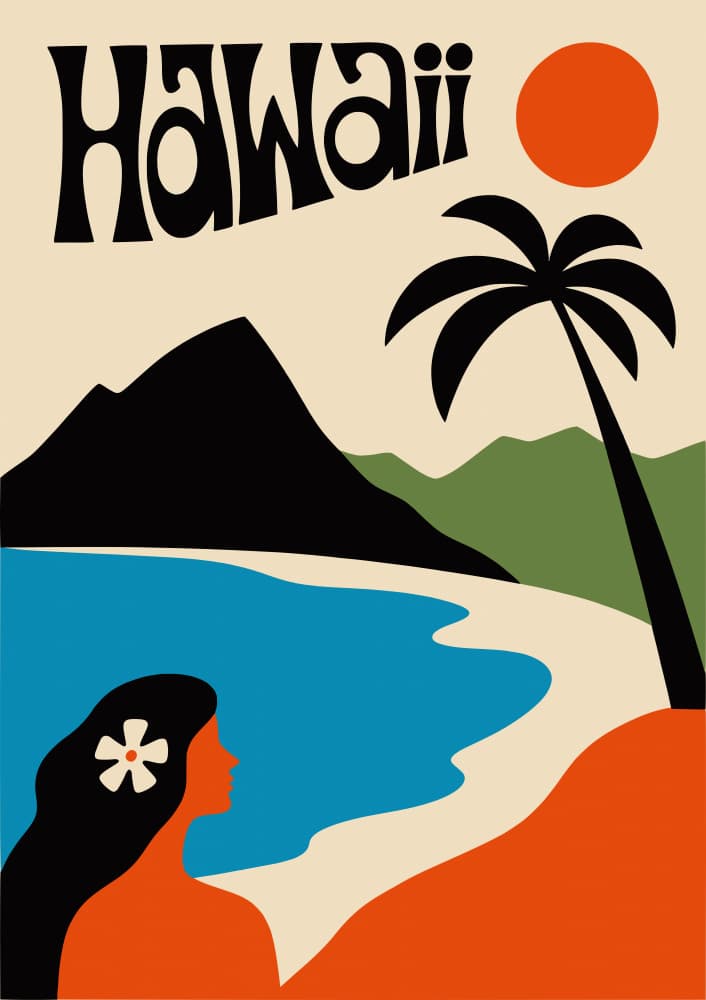 Retro Hawaii Beach Life by Patryk Krygowski — canvas wall art