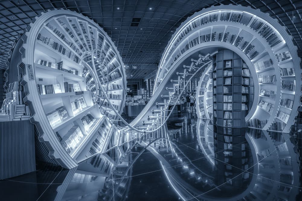 Modern Library Helix by Mei Xu — canvas wall art