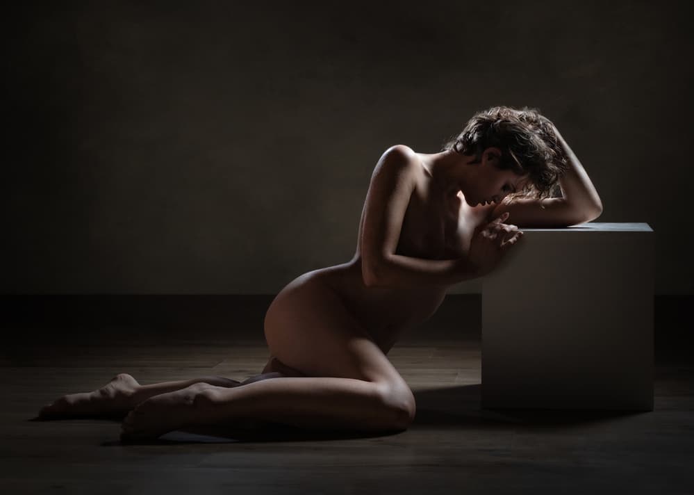 Contemplative Female Form by Luc Stalmans — canvas wall art