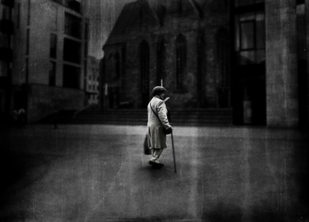 Solitary City Walk by Holger Droste — canvas wall art