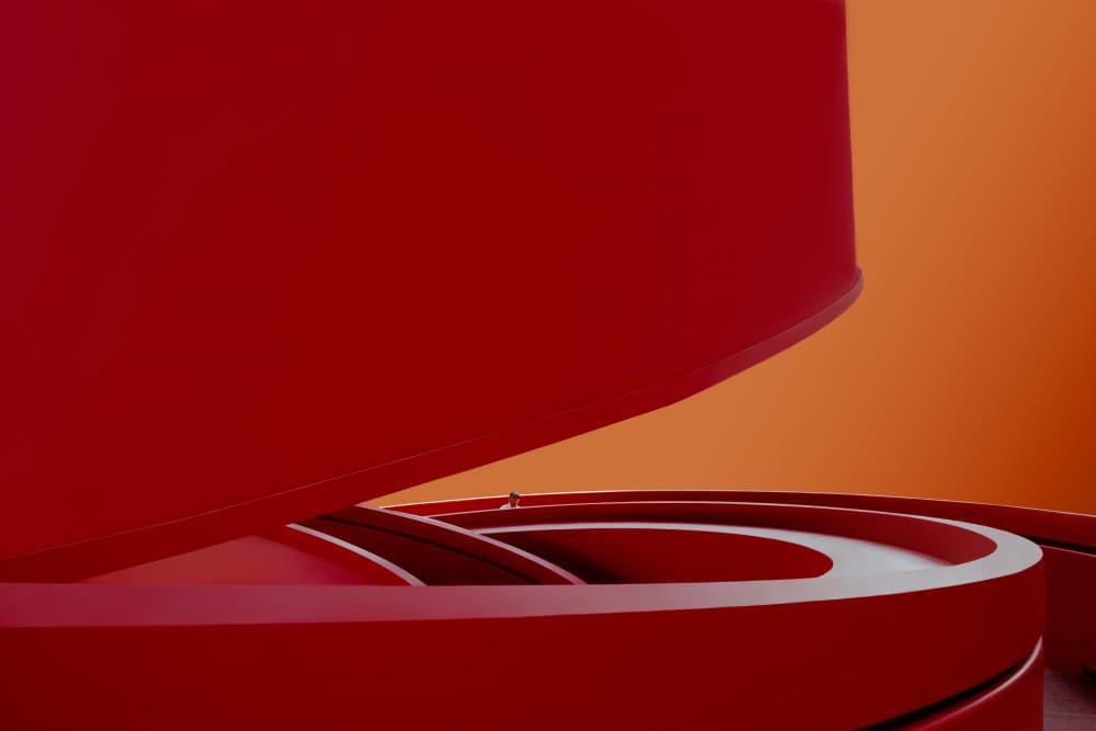 Red Orange Curves by konglingming — canvas wall art