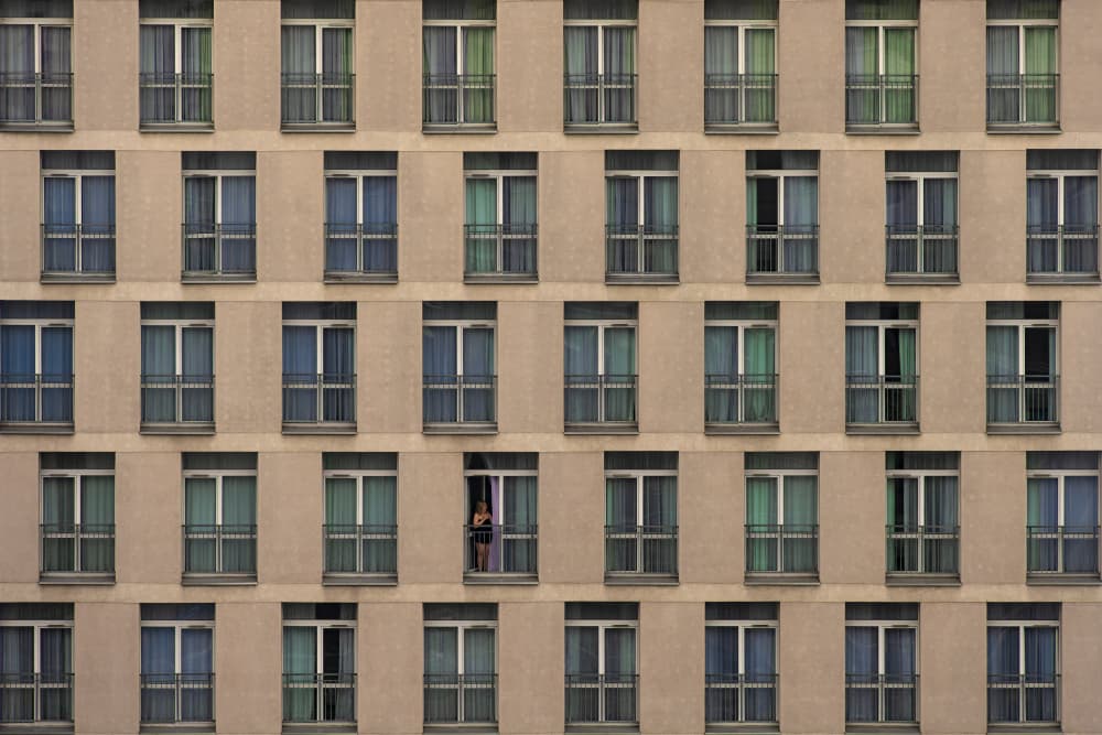 Modern Windows Lone Figure by Jure Kravanja — canvas wall art
