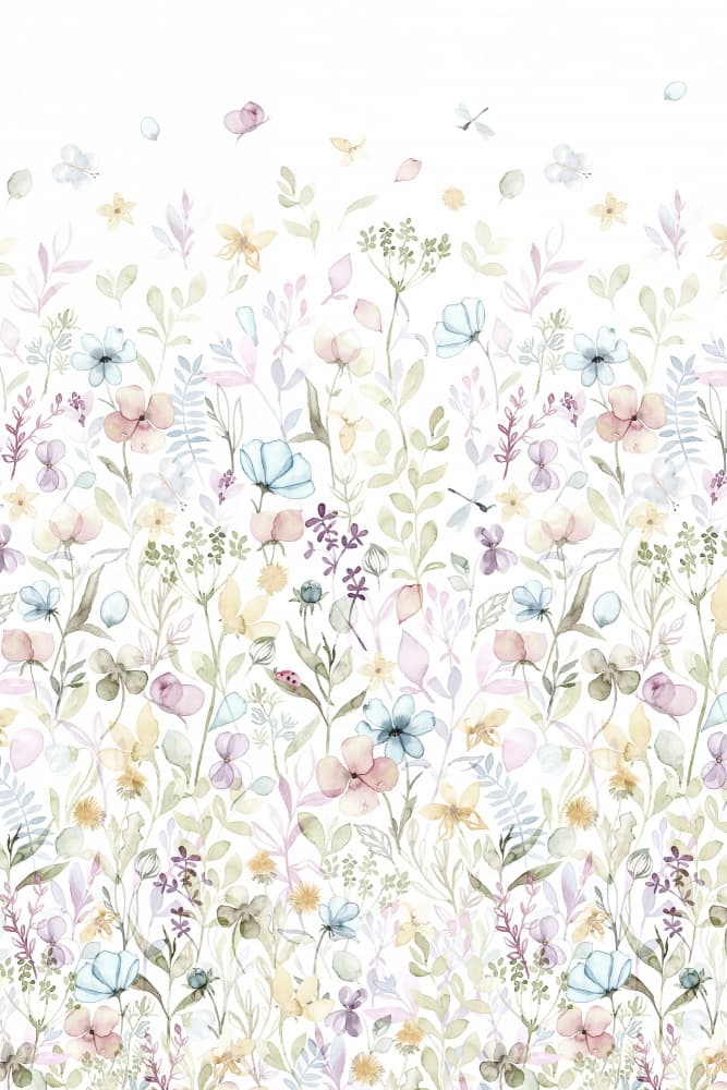 Soft Watercolor Wildflowers by Lovorka Pavic — canvas wall art