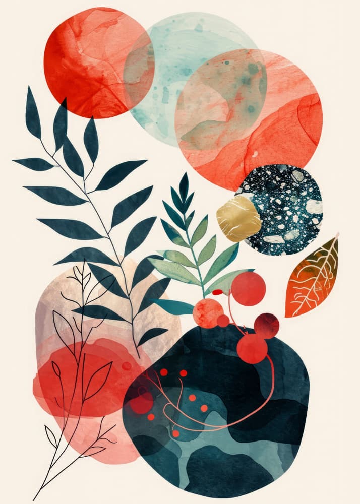 Organic Botanical Circles by Justyna Jaszke — canvas wall art