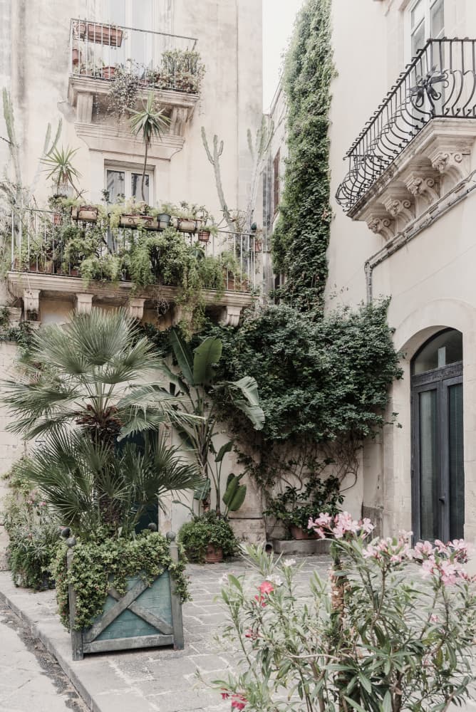 Mediterranean Balcony Garden by Photolovers — canvas wall art