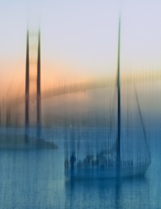 Blurred Sailboat Bridge by Jerry Berry — canvas wall art