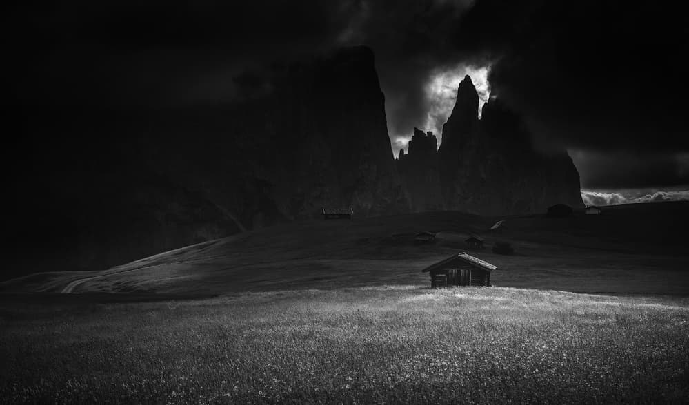 Solitary Mountain Cabin by Ales Krivec — canvas wall art