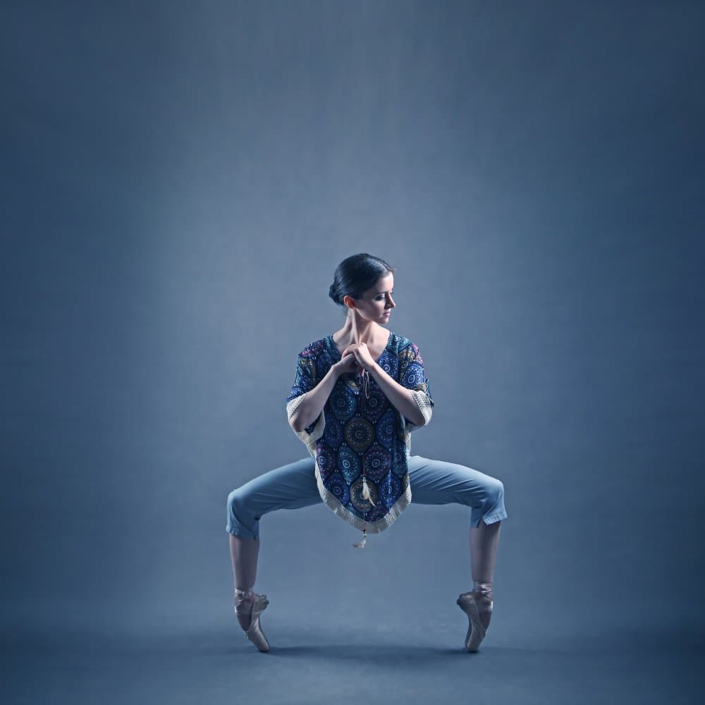 Modern Ballerina In Plié by Moein Hasheminasab — canvas wall art