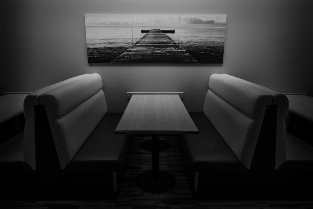 Quiet Diner Ocean View by Bing Li — canvas wall art