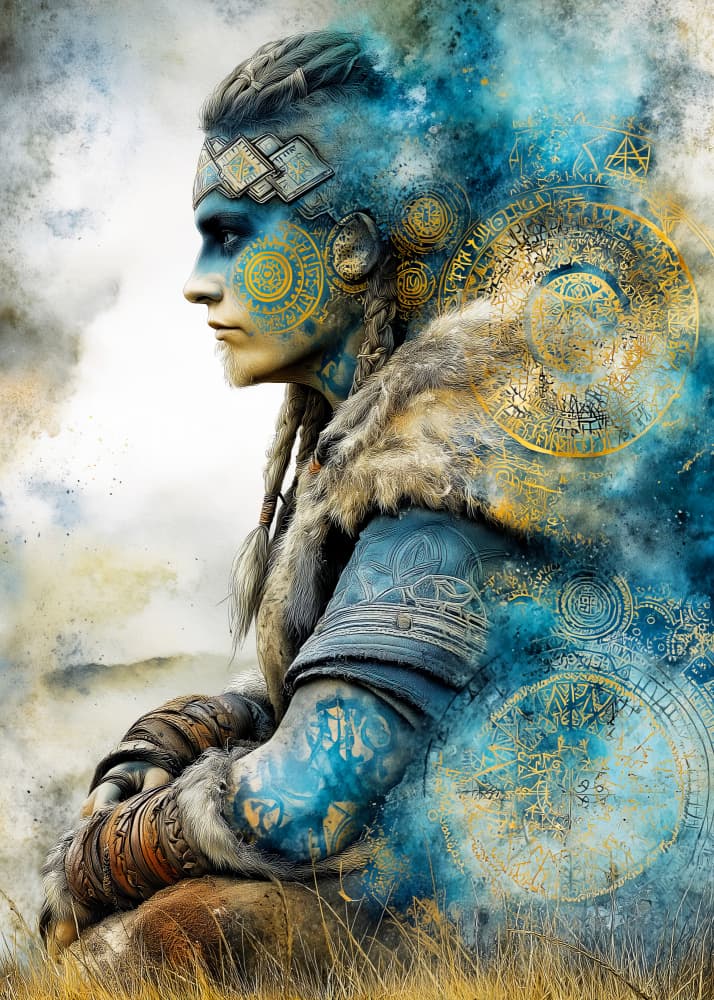 Mystic Tribal Woman by Justyna Jaszke — canvas wall art
