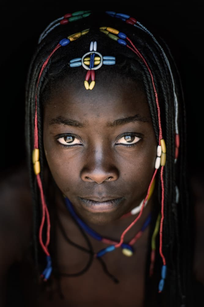 African Beaded Portrait by Trevor Cole — canvas wall art