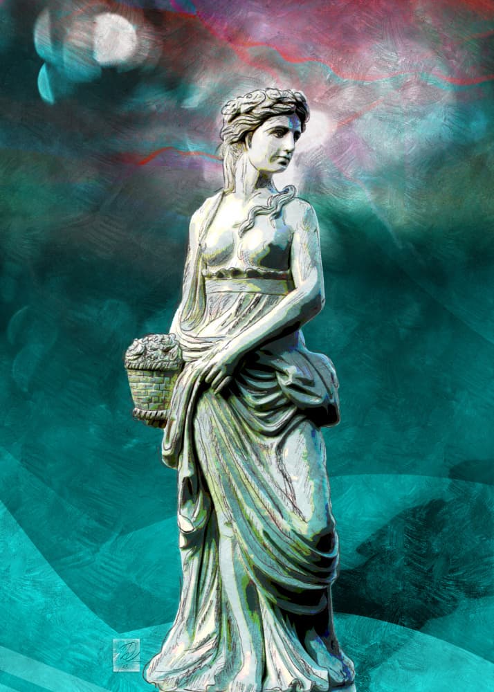 Goddess with Flowers by Osvaldo Russo — canvas wall art