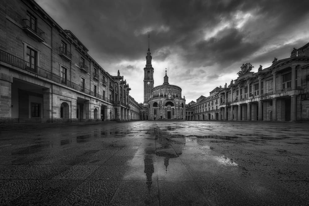 Grand Plaza Reflections by Oskar Baglietto — canvas wall art