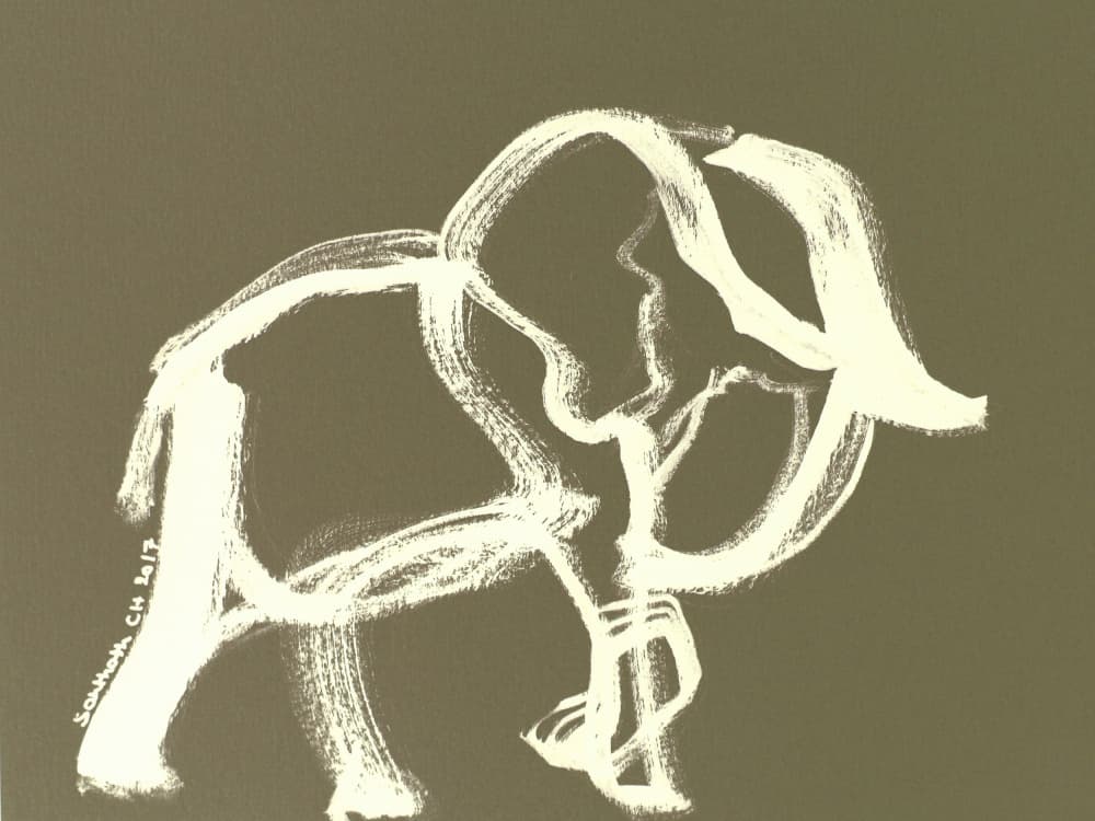 Abstract Elephant Sketch by Santhosh ch — canvas wall art