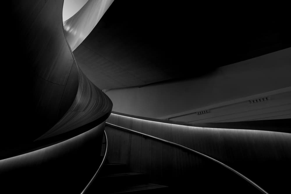 Abstract Lighted Curves by Emma Zhao — canvas wall art