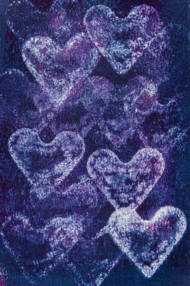 Shimmering Purple Hearts by Tim Mossholder — canvas wall art