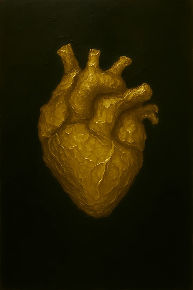 Golden Human Heart by HUGO — canvas wall art