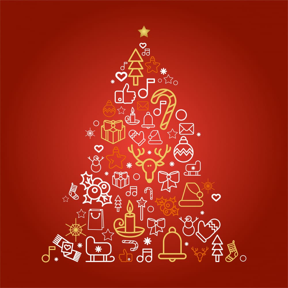 Golden Christmas Icon Tree by Marika Barsrsind β canvas wall art