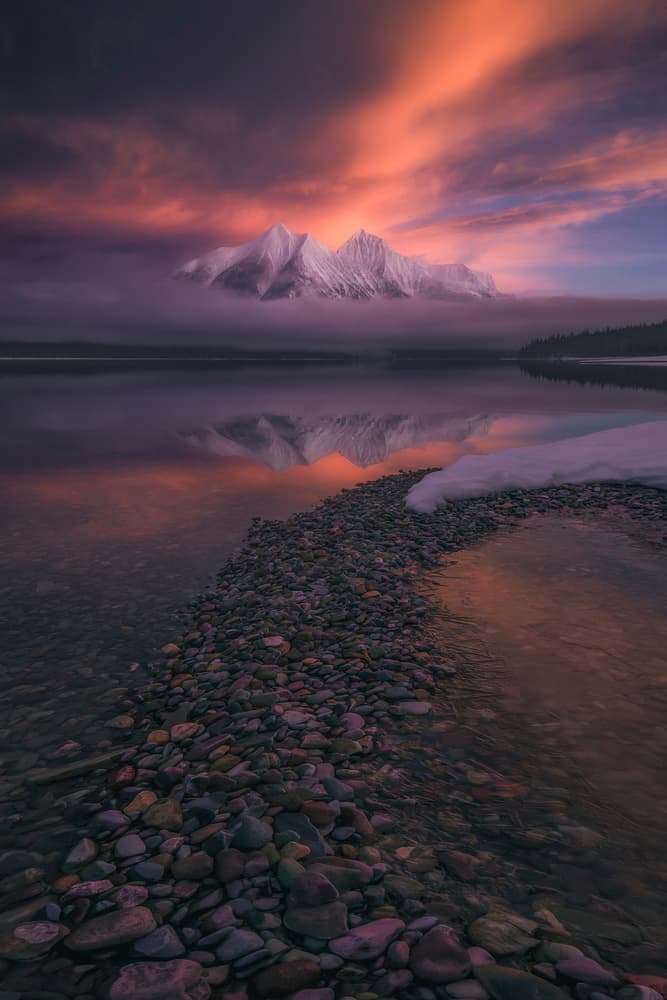Reflected Mountain Sunset by Ryan Dyar — canvas wall art