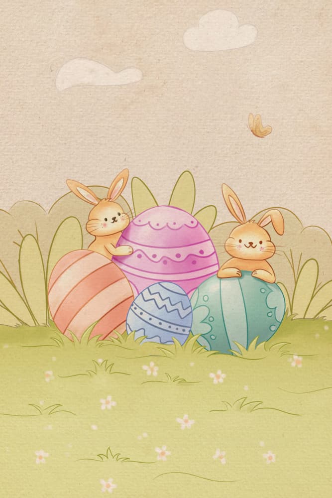 Happy Easter Bunnies by Xuan Thai — canvas wall art