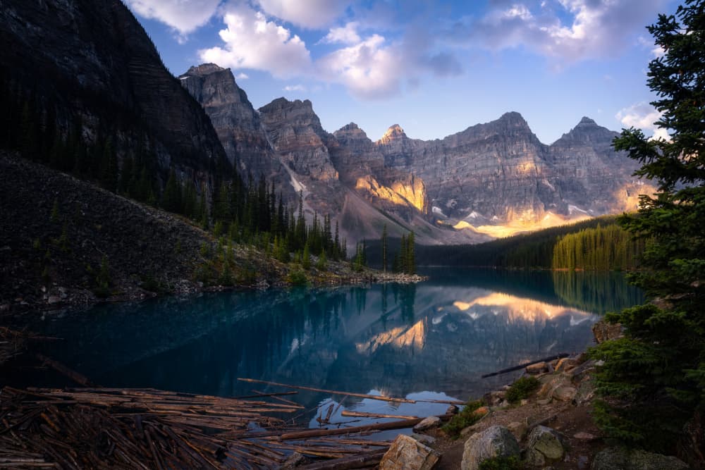 Majestic Mountain Lake by Yongnan Li (李永男) — canvas wall art