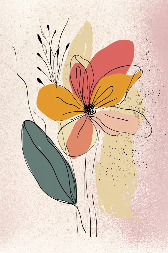 Warm Abstract Bloom by Sally Ann Moss — canvas wall art