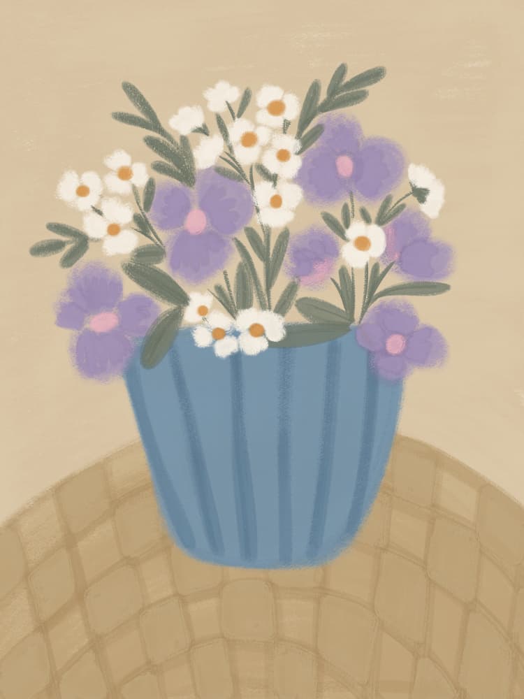 Soft Purple Flowers by Nikita Jariwala — canvas wall art